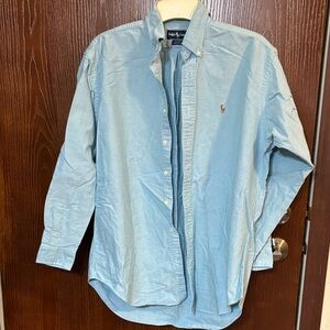 Polo by Ralph Lauren Men's Sky Blue Button Down Shirt Blake Medium EUC